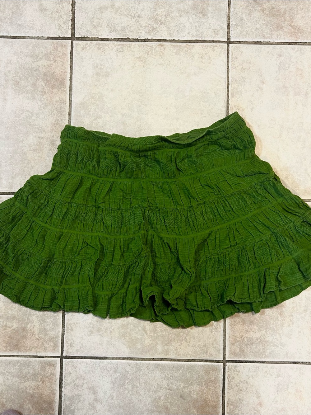 Y2K Green Tiered Ruffle Festival Mini Skirt